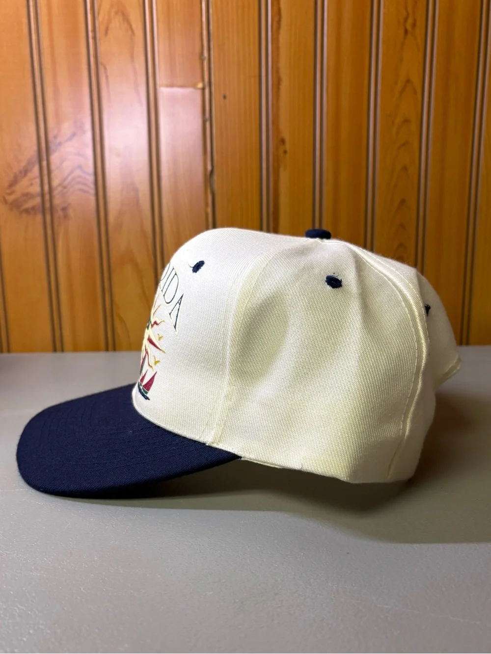 Florida Sun Embroidered Two-Tone Cap - White & Navy